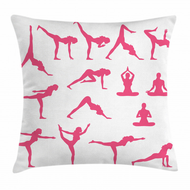 Pink Silhouettes Flexing Pillow Cover