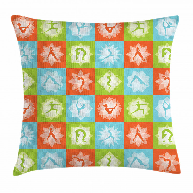 Mind and Body Poses Lotus Pillow Cover