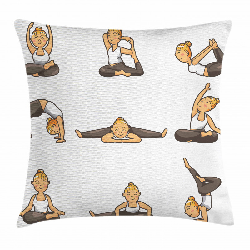 Girl Positions Aerobics Pillow Cover