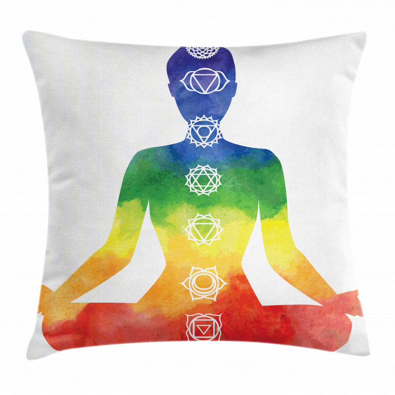 Woman with Chakra Pillow Cover