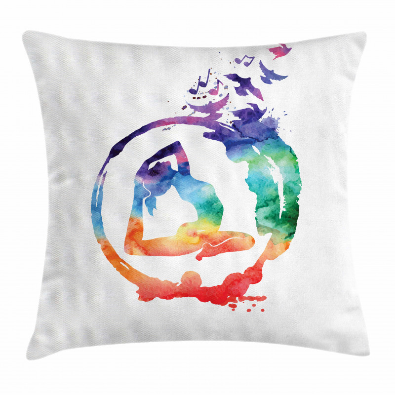 Watercolors Birds Music Pillow Cover
