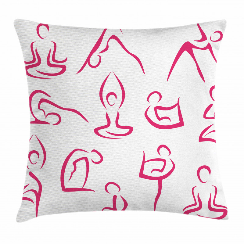 Doodle Women Exercises Pillow Cover