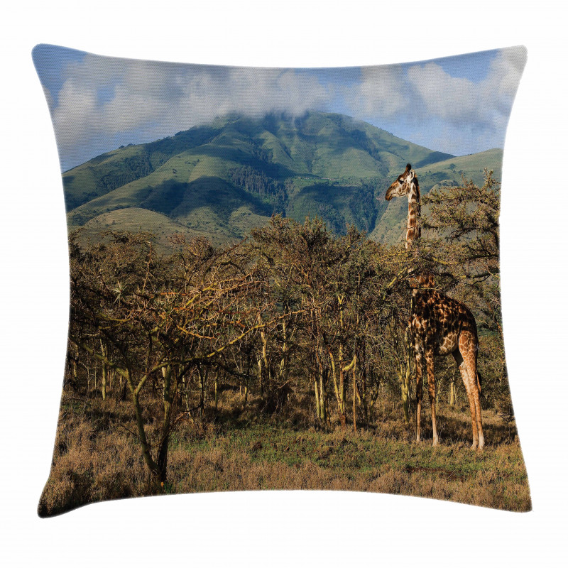 Giraffe Trees Africa Safari Pillow Cover