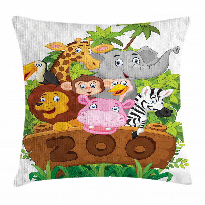 Happy Animals Fresh Trees Pillow Cover