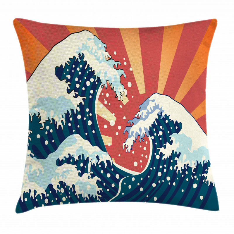 Sunset Surf Water Pillow Cover