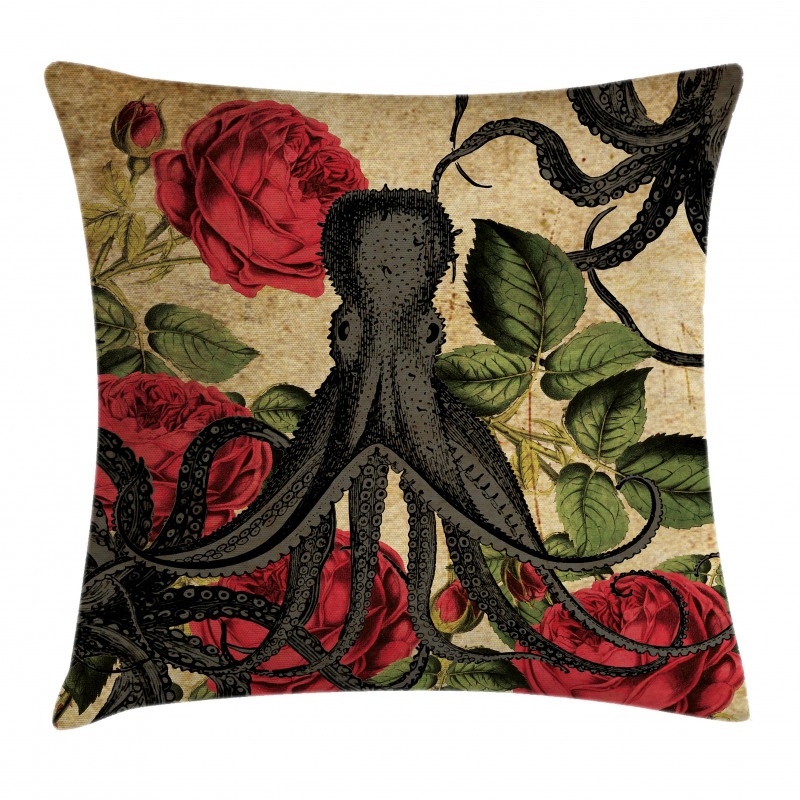 Roses Marine Animal Pillow Cover