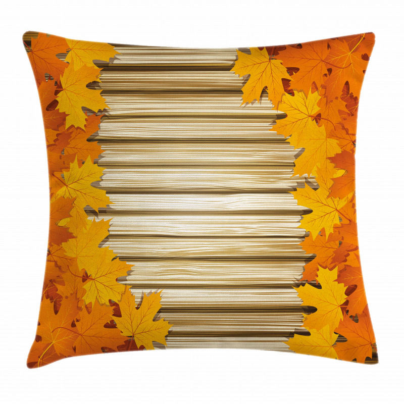 Fallen Leaves Rustic Style Pillow Cover