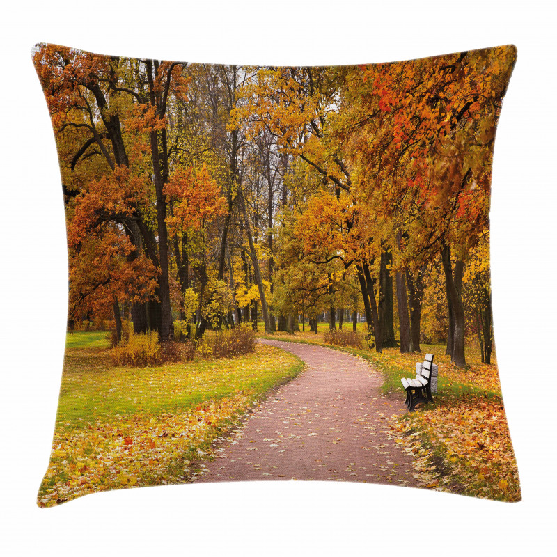 Idyllic Rural Park Woods Pillow Cover