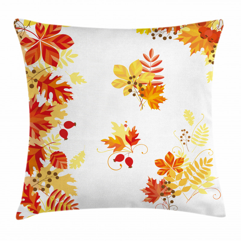 Tree Leaves and Berries Pillow Cover