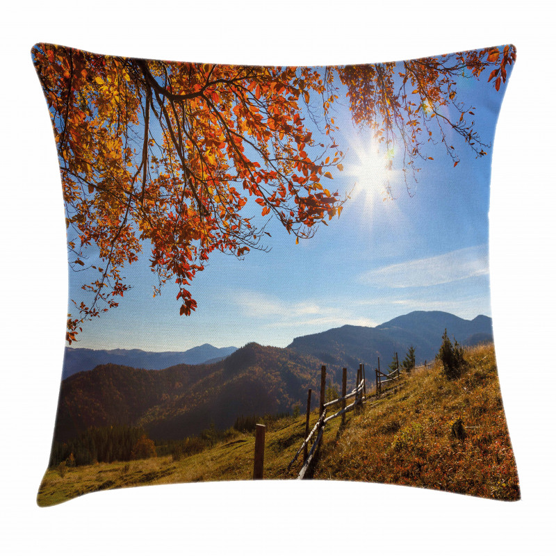 Fallen Leaves and Hills Pillow Cover