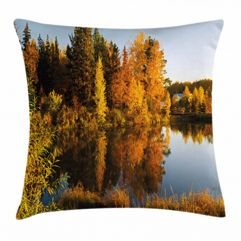 Lake Woodland at Sunset Pillow Cover
