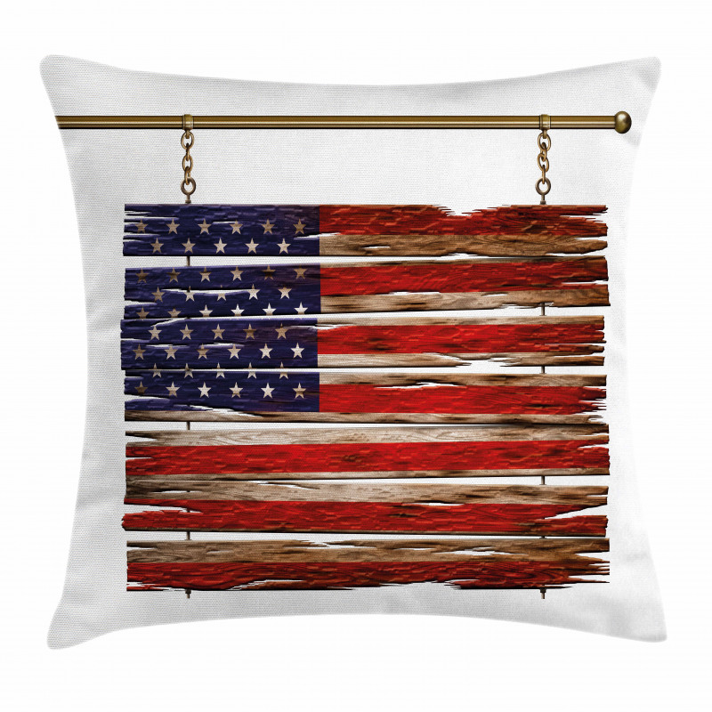 Rustic Flag Pillow Cover