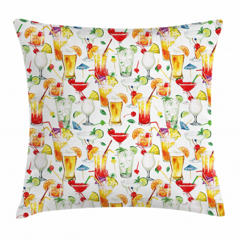 Tropic Cocktails Pillow Cover
