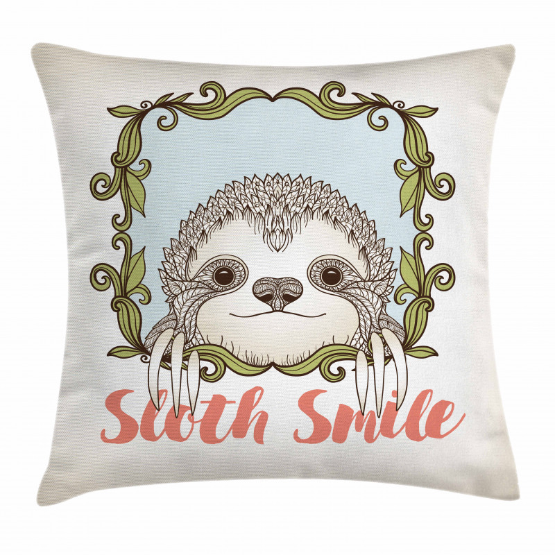 Animal Floral Frame Pillow Cover