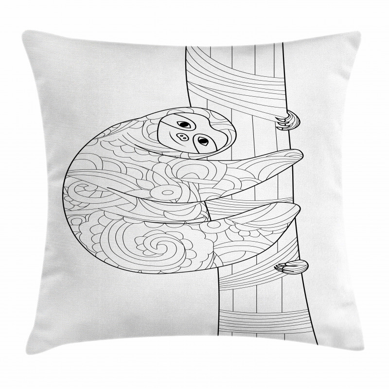 Sloth Outline Ornaments Pillow Cover