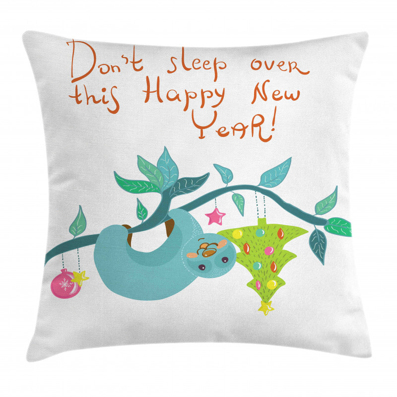 Childish Doodle New Year Pillow Cover