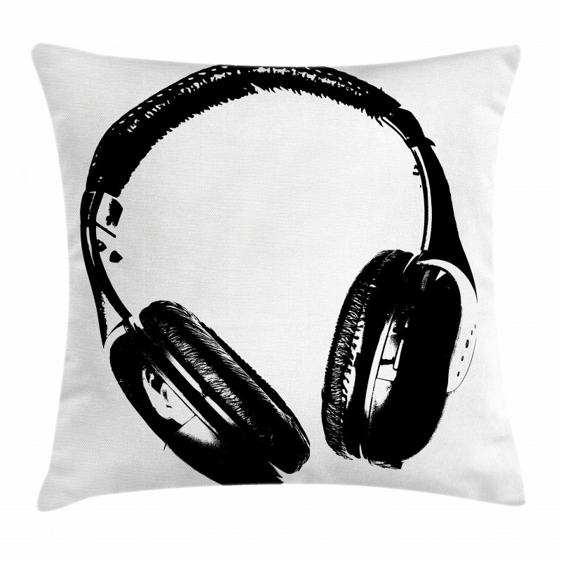 Grunge Headphones Fun Pillow Cover