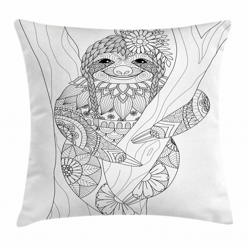 Animal Floral Detail Pillow Cover