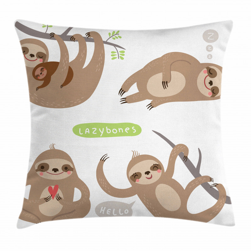 Kids Composition Animal Pillow Cover