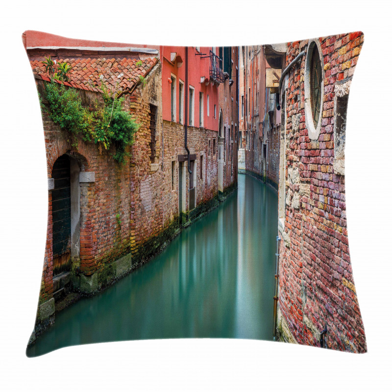 Scenic Canal Buildings Pillow Cover
