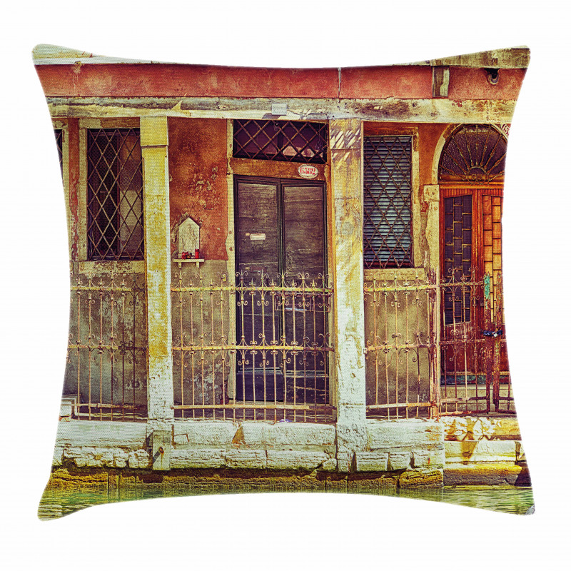 Aged Italian Building Pillow Cover