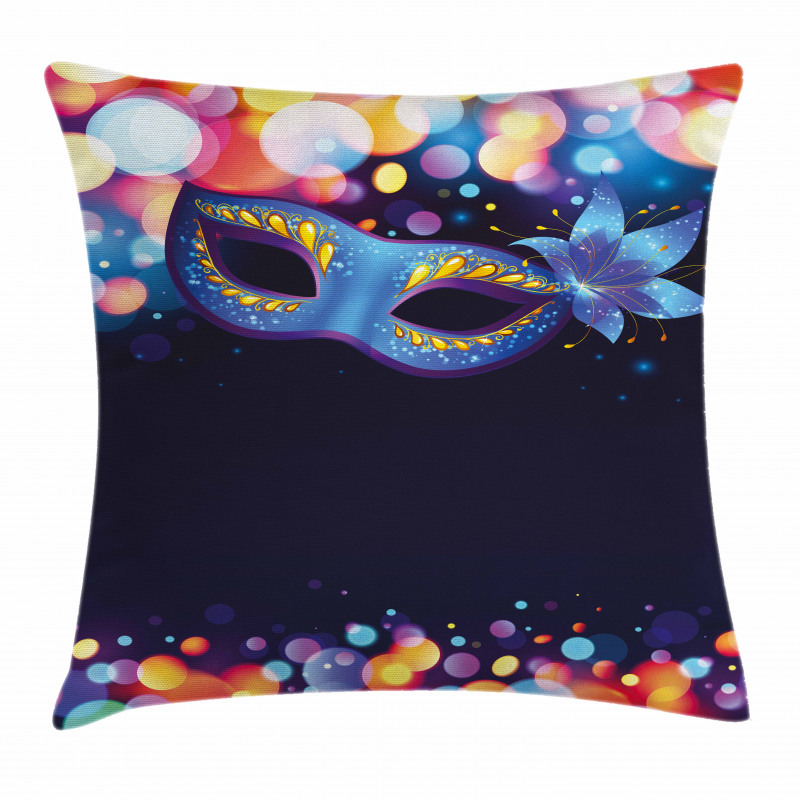 Vivid Blue Carnival Mask Pillow Cover