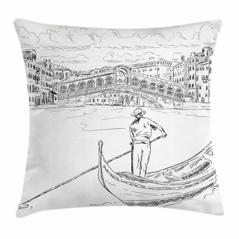 Rialto Bridge Gondola Pillow Cover