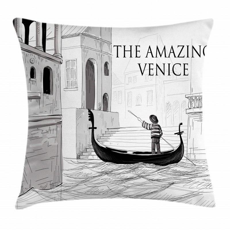 Canals Child Gondolier Pillow Cover
