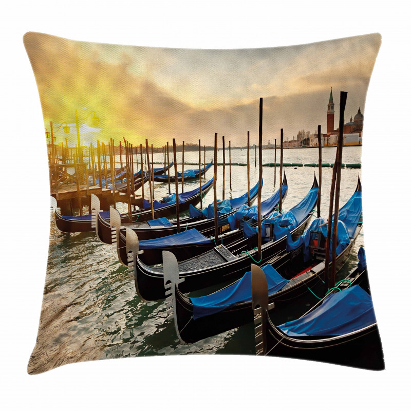 Gondolas Line on Water Pillow Cover