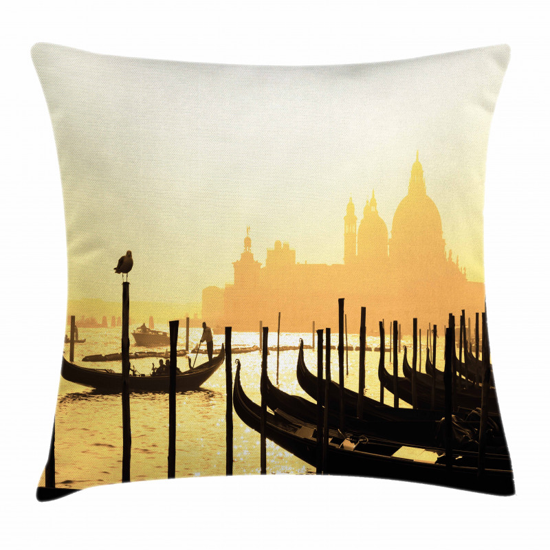 Romantic City at Sunrise Pillow Cover