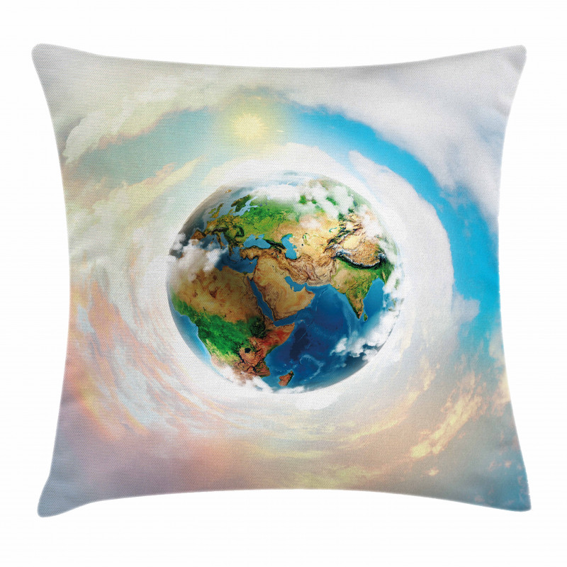 Vibrant Planet Continents Pillow Cover