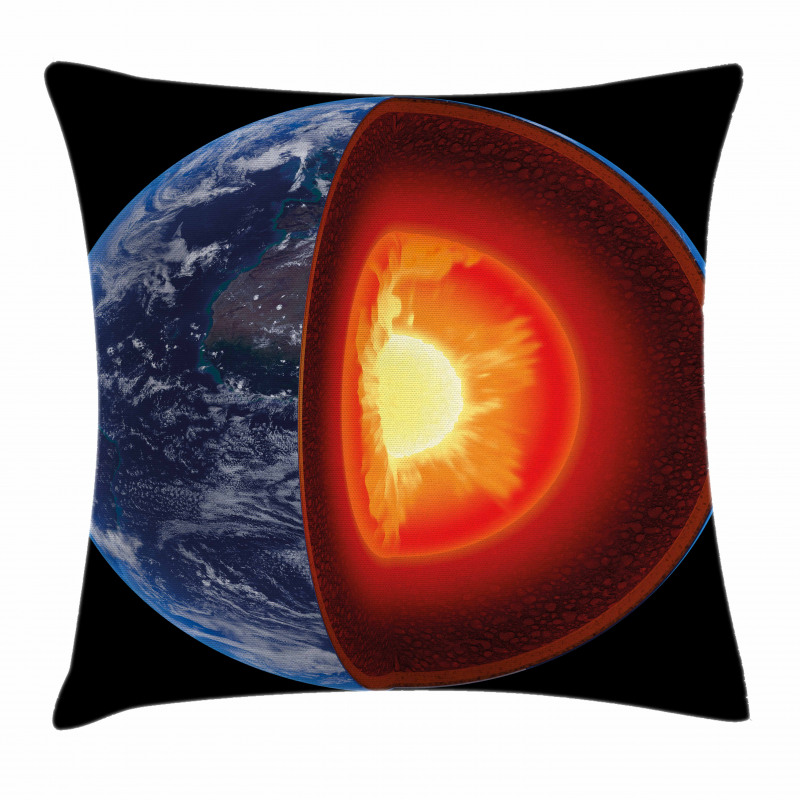 Hot Burning Earth Core Pillow Cover
