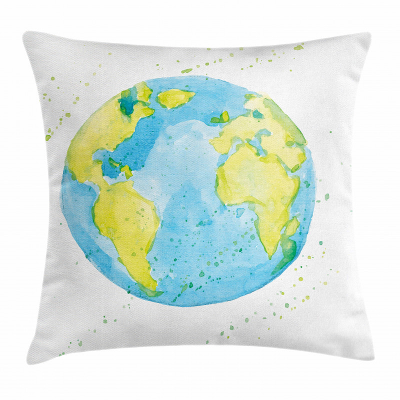 Watercolor Style Planet Pillow Cover