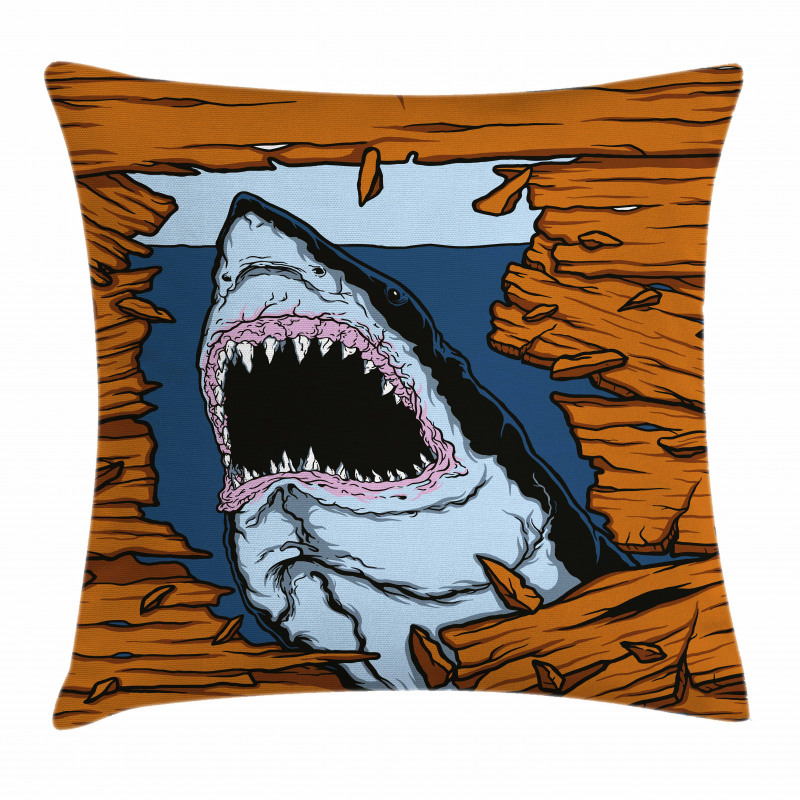 Wild Fish Wooden Plank Pillow Cover