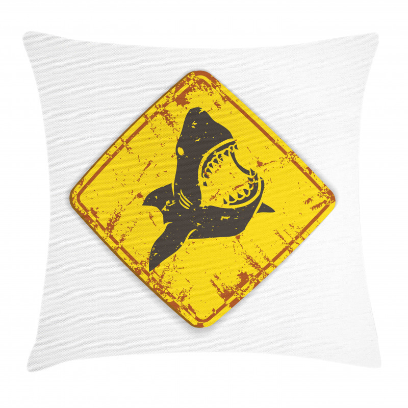 Caution Sgn Sharp Teeth Pillow Cover
