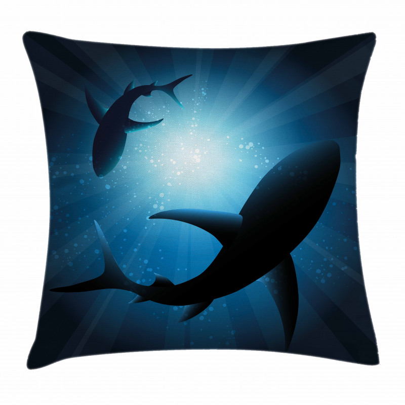 Fish Silhouettes Swimming Pillow Cover