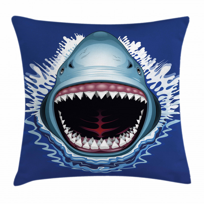 Attack Open Mouth Bite Pillow Cover