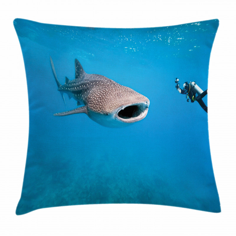 Giant Fish Ocean Diving Pillow Cover