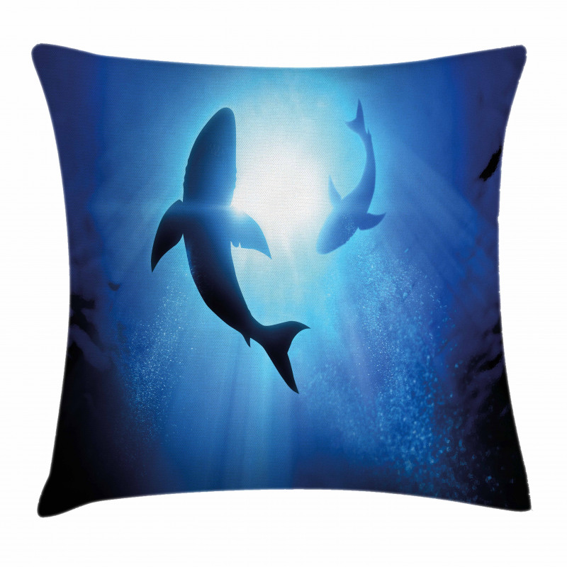 Fishes Circling in Ocean Pillow Cover