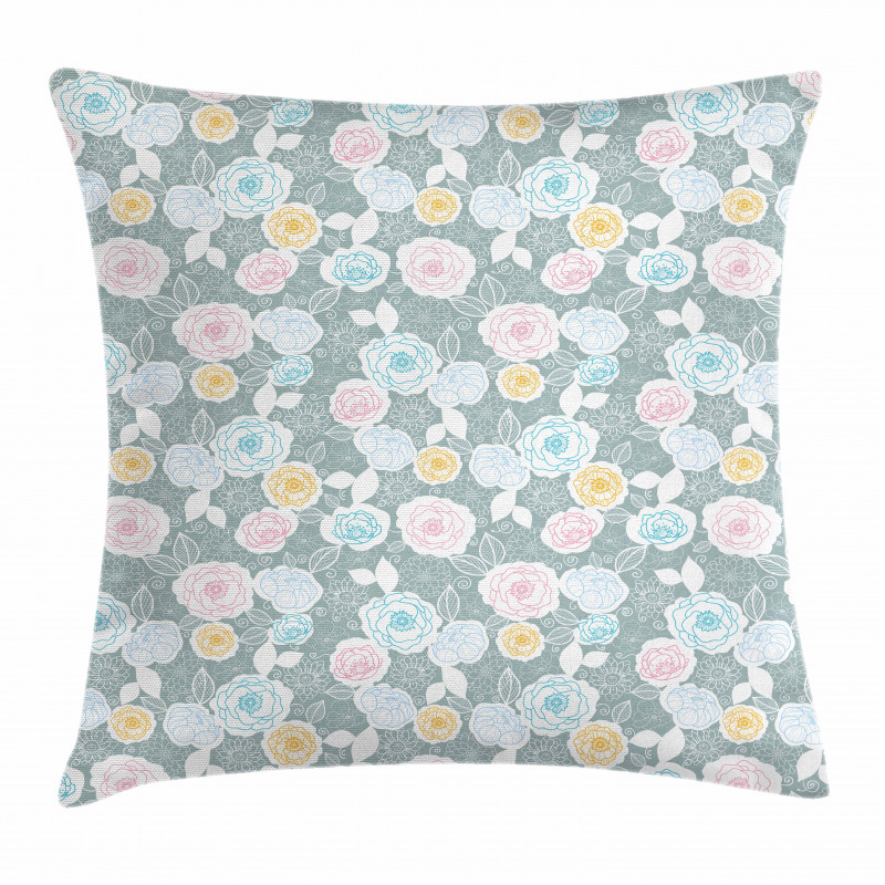 Ornate Spring Yard Theme Pillow Cover