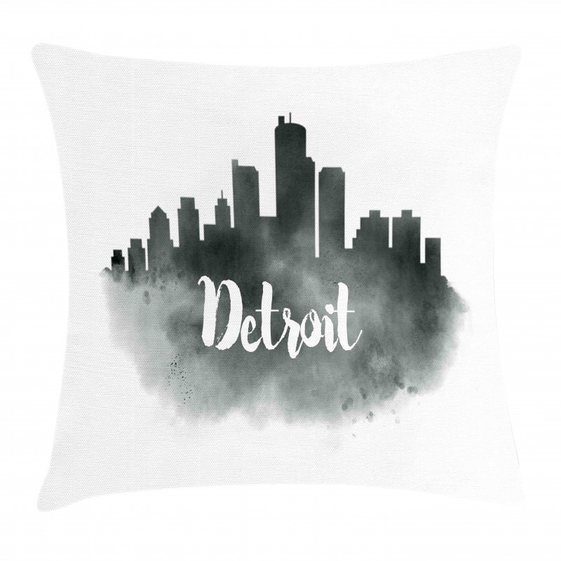 Black Smoky Cityscape Pillow Cover