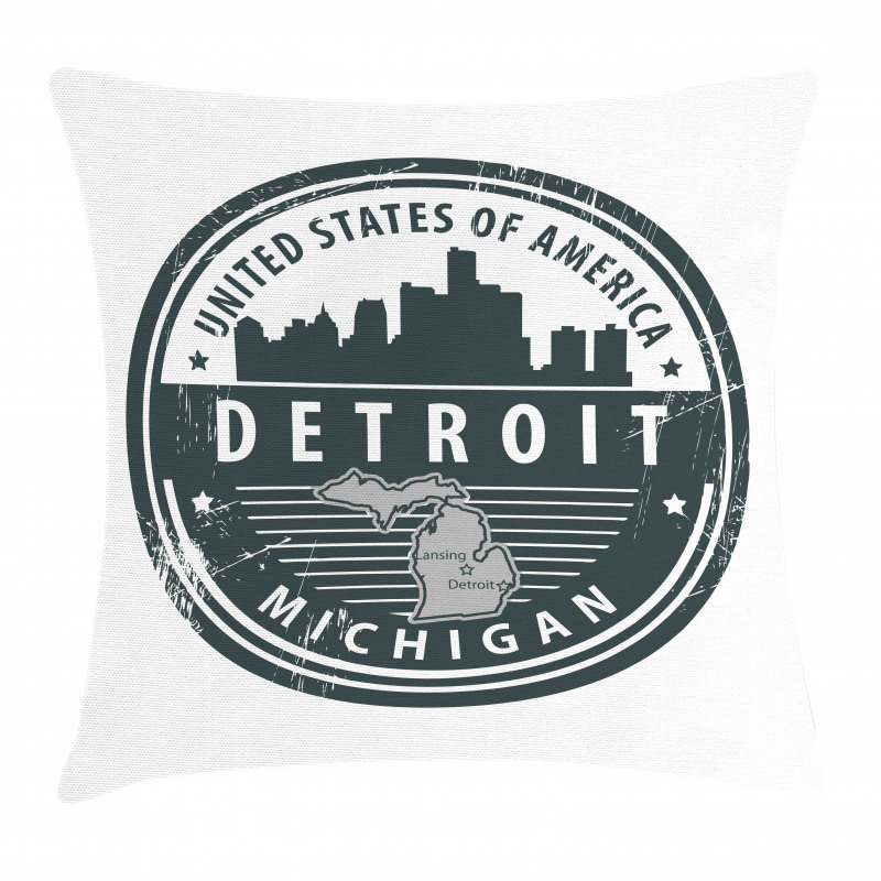 Michigan Old Stamp Pillow Cover