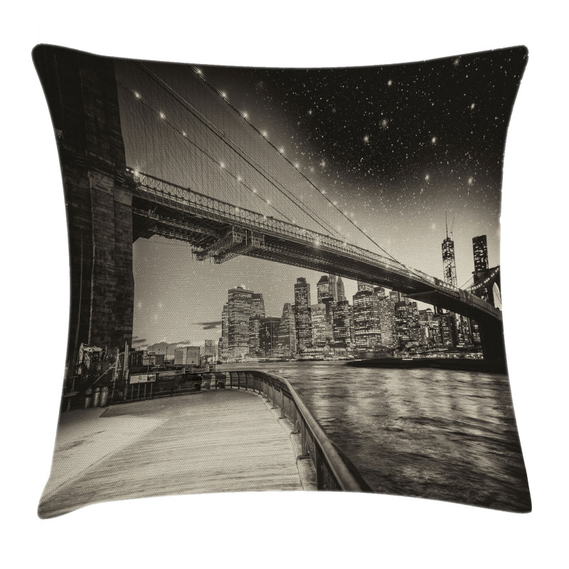 Brooklyn Bridge Night Pillow Cover