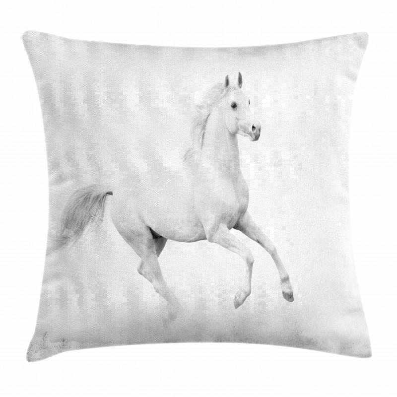 White Stallion Pillow Cover