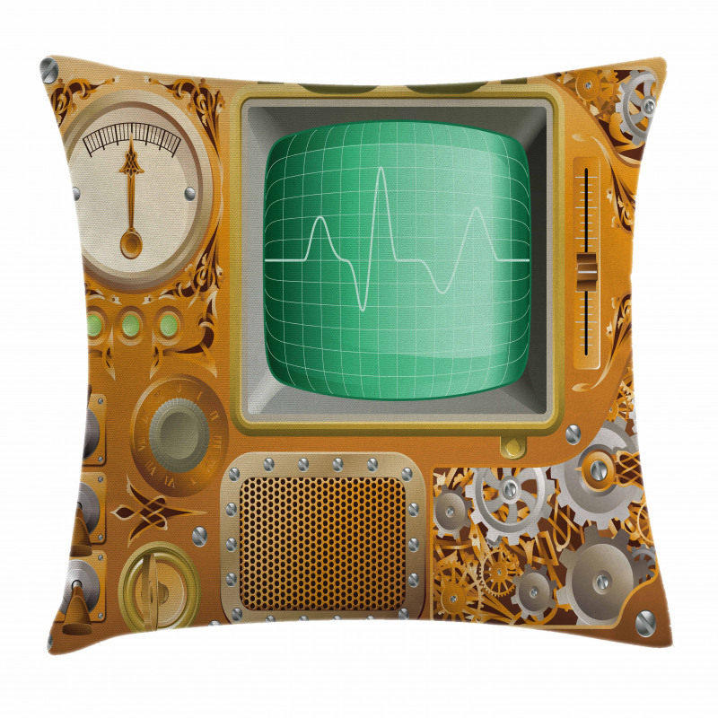 Grunge Steampunk Machine Pillow Cover