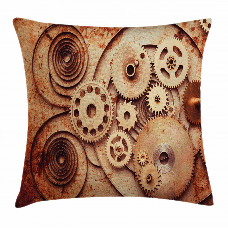 Mechanical Clocks Gears Pillow Cover