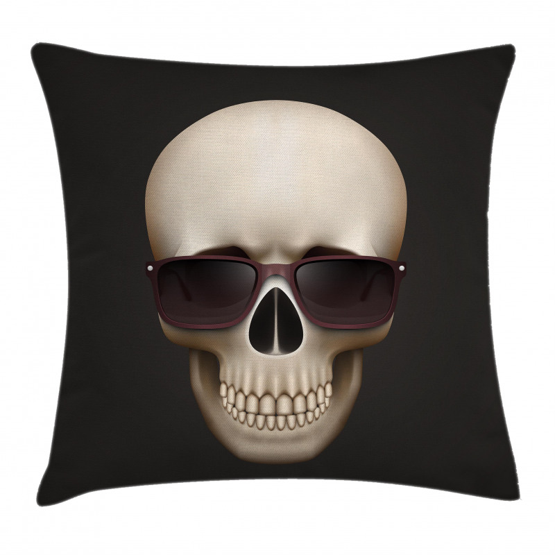 Funny Glass Skeleton Head Pillow Cover