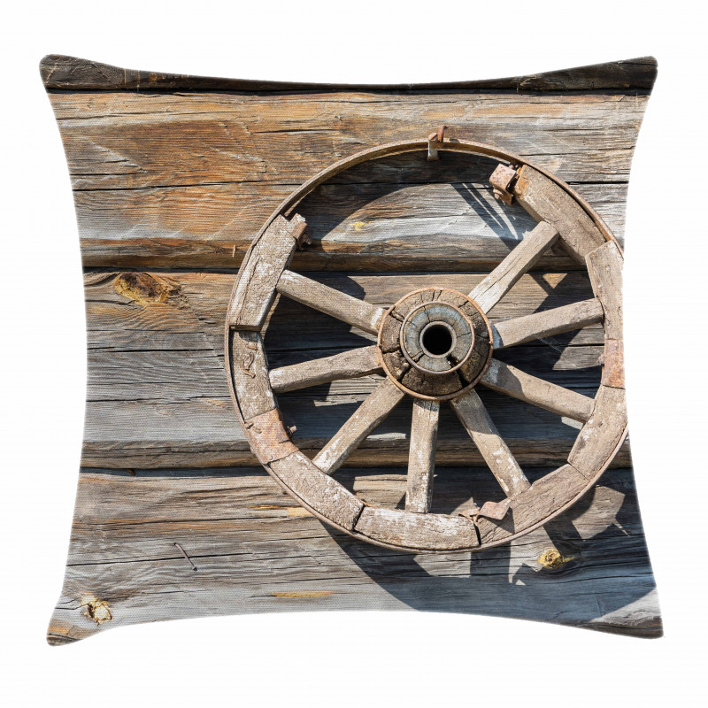 Log Wall Cart Pillow Cover