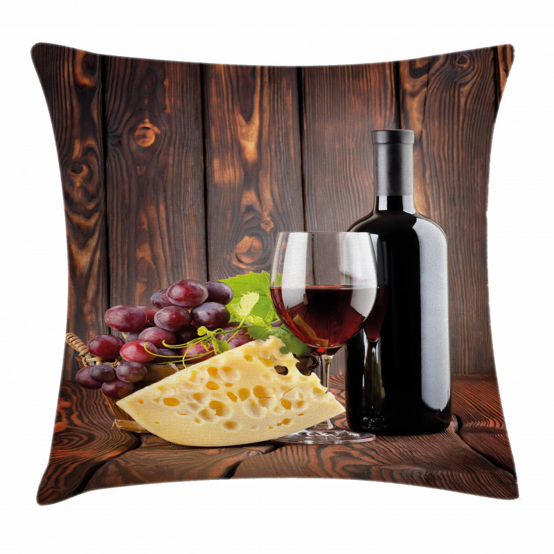 Cabernet Bottle Cheese Pillow Cover