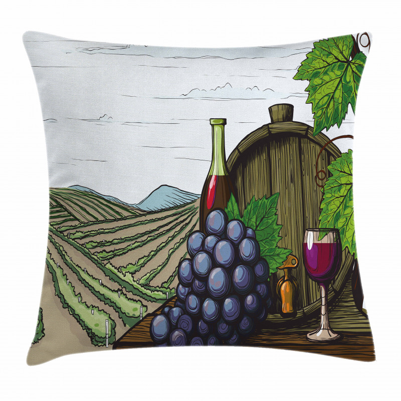 Views of Vineyards Grapes Pillow Cover